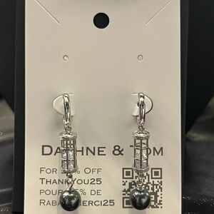 Austrian Crystal Pearls Hoop Earrings